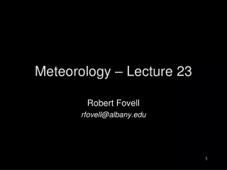 Meteorology – Lecture 23