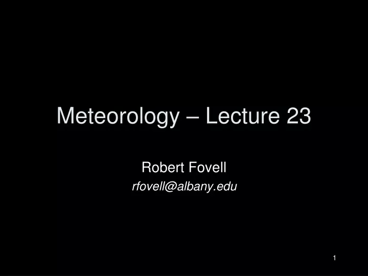meteorology lecture 23