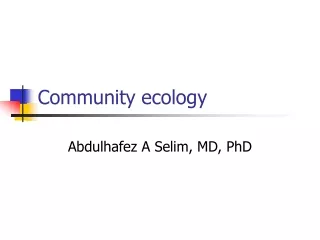 Community ecology