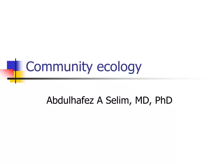 community ecology