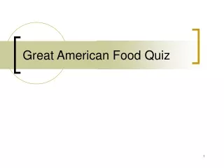 Great American Food Quiz