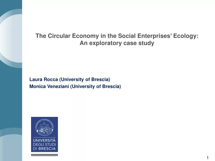 the circular economy in the social enterprises ecology an exploratory case study