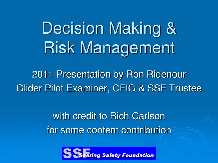decision making risk management