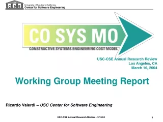 USC-CSE Annual Research Review Los Angeles, CA March 16, 2004