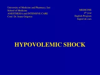 HYPOVOLEMIC SHOCK