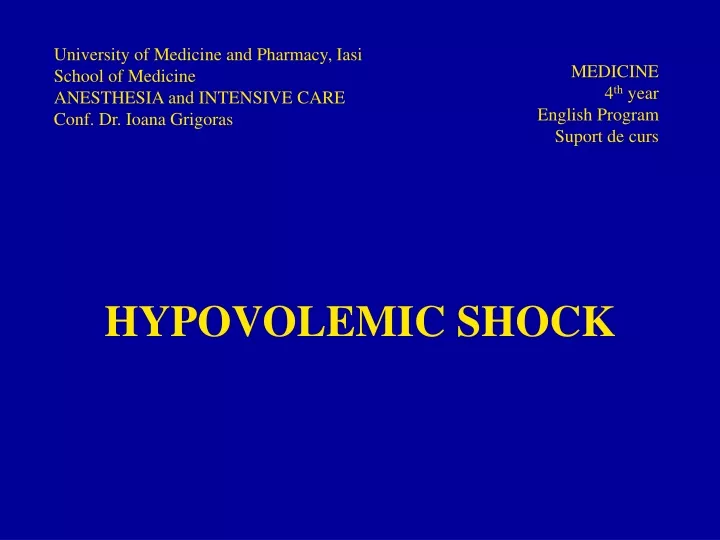 hypovolemic shock