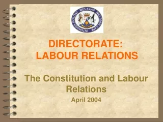 DIRECTORATE:  LABOUR RELATIONS