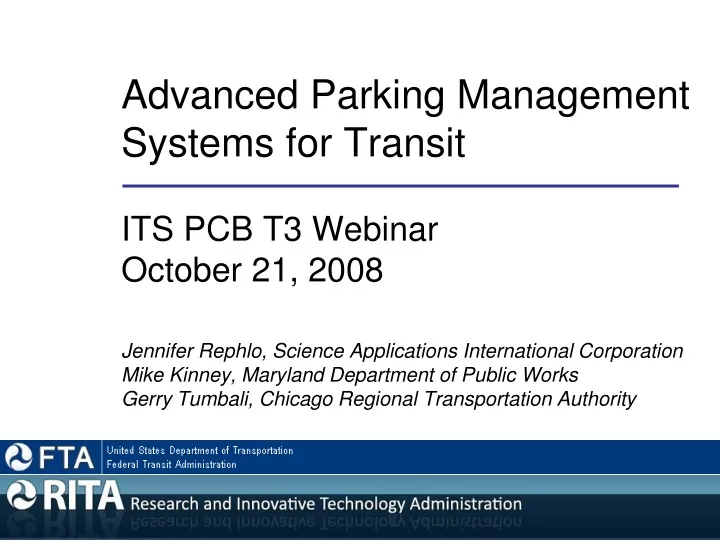 advanced parking management systems for transit