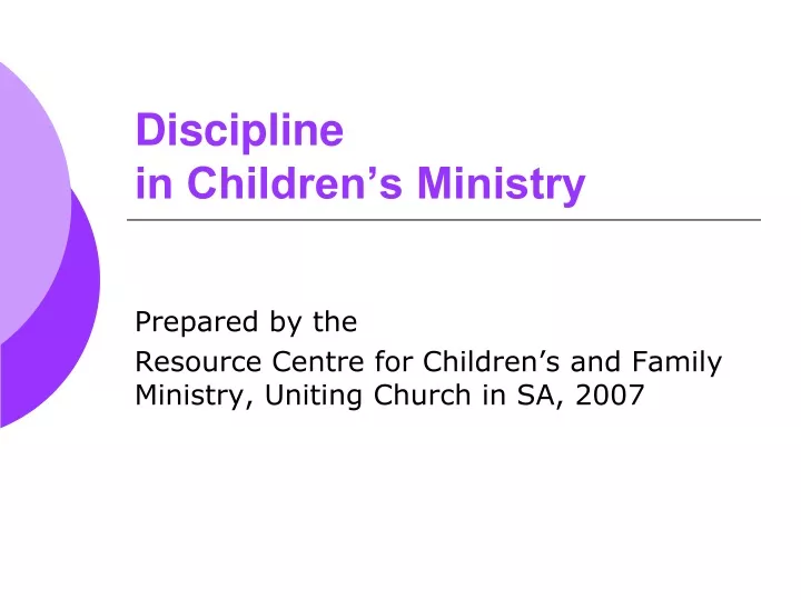 discipline in children s ministry