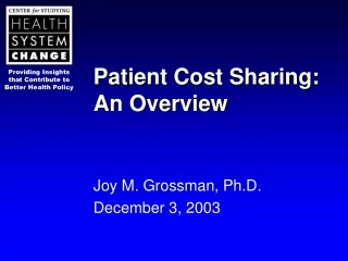 Patient Cost Sharing: An Overview