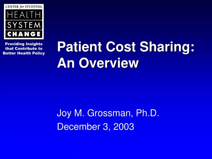 patient cost sharing an overview