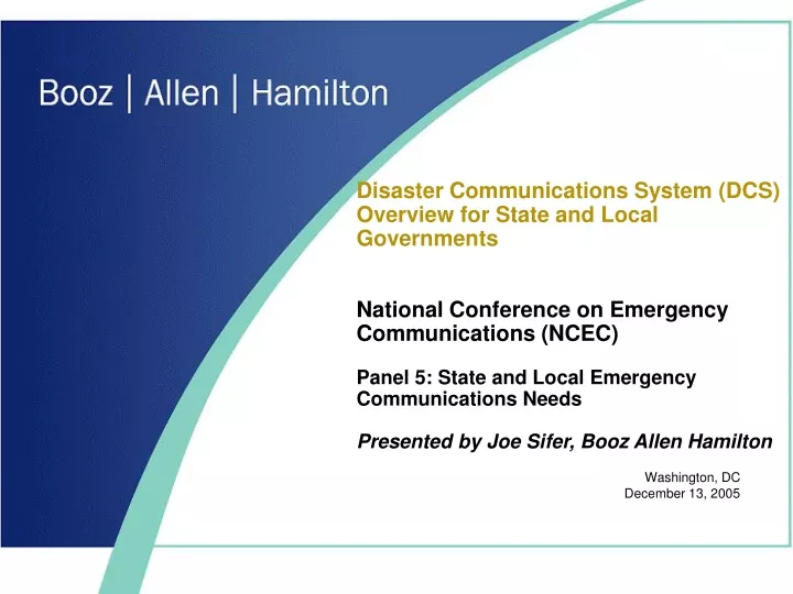 disaster communications system dcs overview