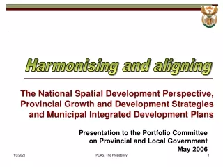 Presentation to the Portfolio Committee  on Provincial and Local Government May 2006