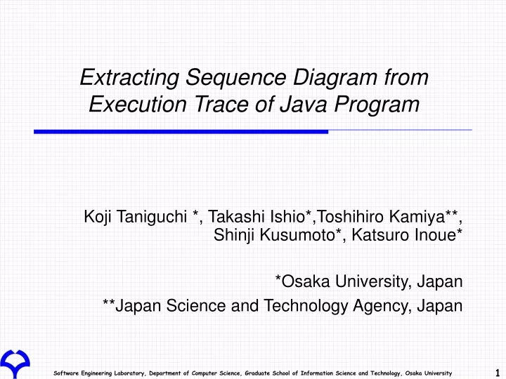 extracting sequence diagram from execution trace of java program