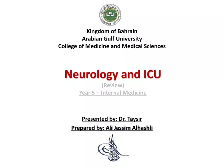 kingdom of bahrain arabian gulf university college of medicine and medical sciences