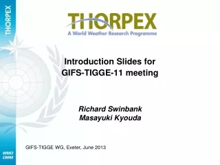 Introduction Slides for  GIFS-TIGGE-11 meeting
