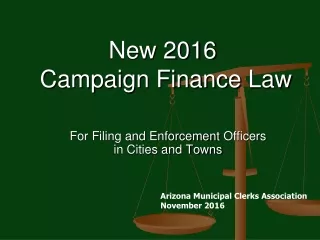 New 2016 Campaign Finance  Law