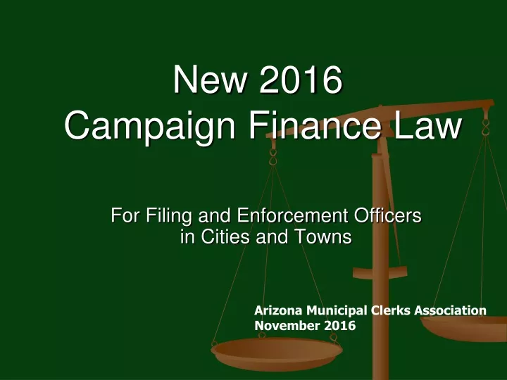 new 2016 campaign finance law