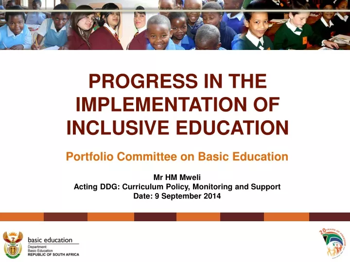 progress in the implementation of inclusive education