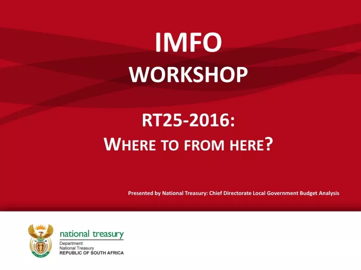 imfo workshop rt25 2016 where to from here