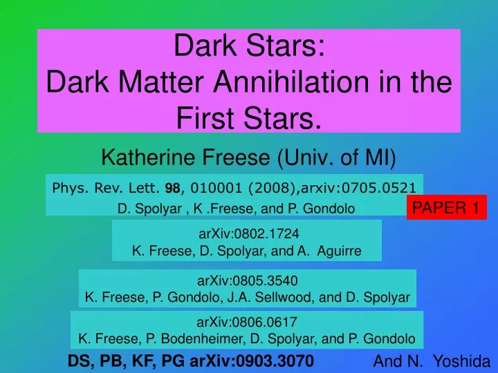 dark stars dark matter annihilation in the first stars
