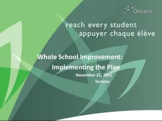Whole School Improvement:           Implementing the Plan November 21, 2011
