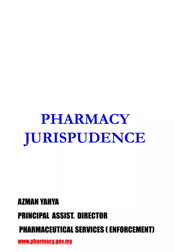 pharmacy jurispudence