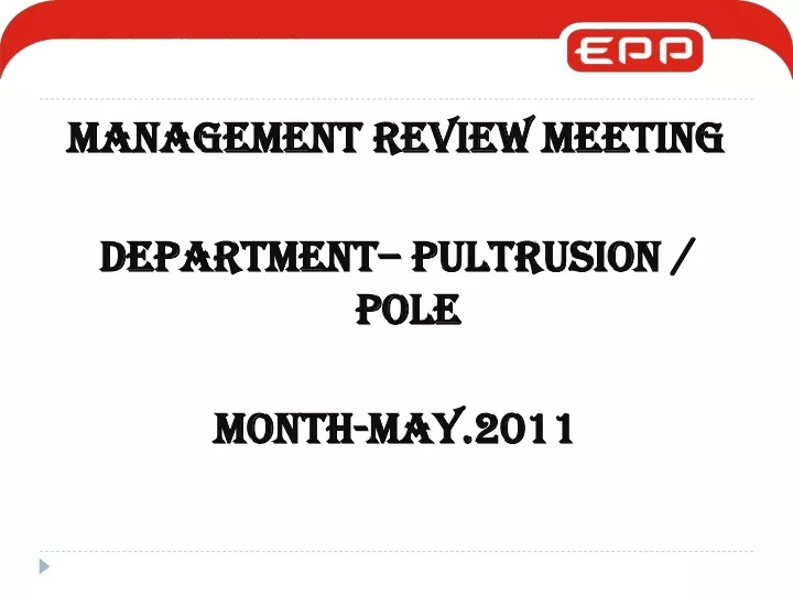 management review meeting department pultrusion