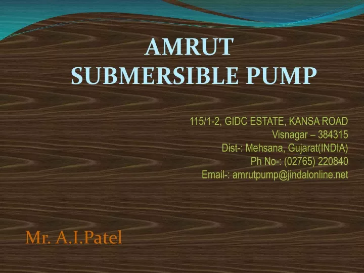 amrut submersible pump