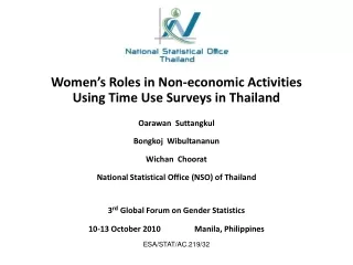 Women’s Roles in Non-economic Activities Using Time Use Surveys in Thailand
