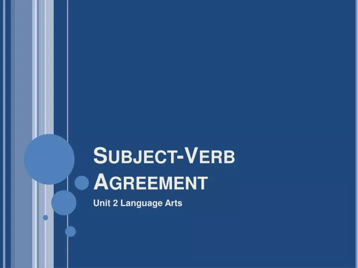 subject verb agreement