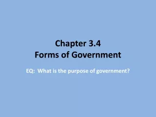 Chapter 3.4 Forms of Government