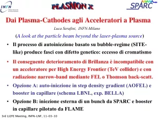 Dai Plasma-Cathodes agli Acceleratori a Plasma