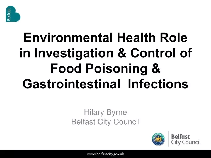 environmental health role in investigation control of food poisoning gastrointestinal infections