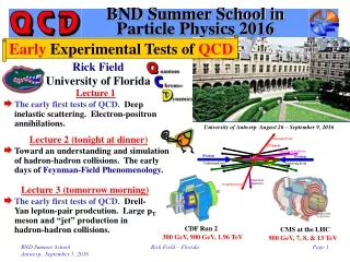 BND Summer School in Particle Physics 2016