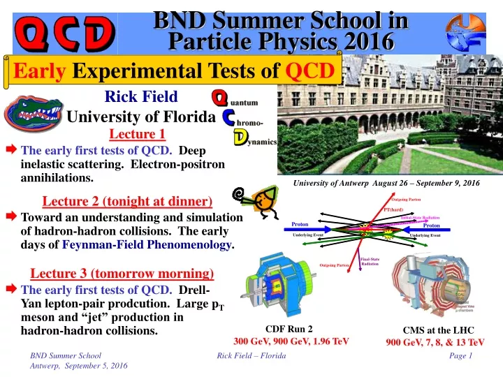 bnd summer school in particle physics 2016