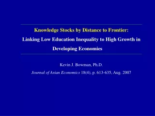 Knowledge Stocks by Distance to Frontier: