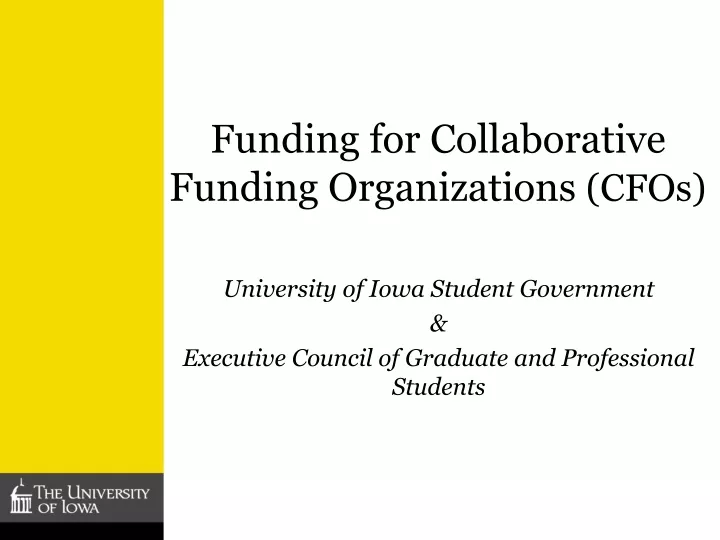 funding for collaborative funding organizations cfos