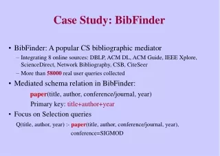 Case Study: BibFinder