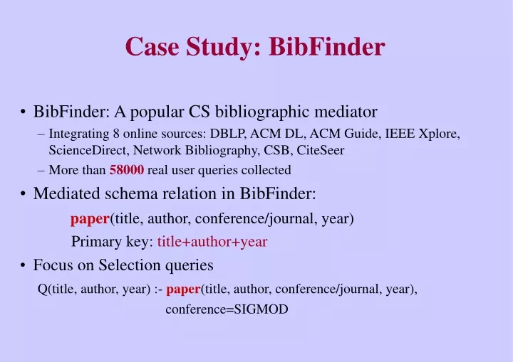 case study bibfinder