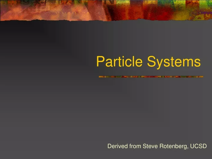 particle systems