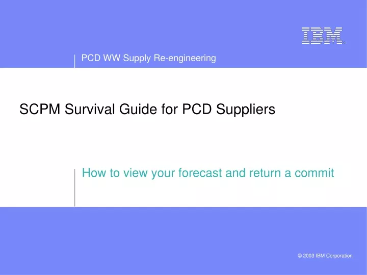 scpm survival guide for pcd suppliers