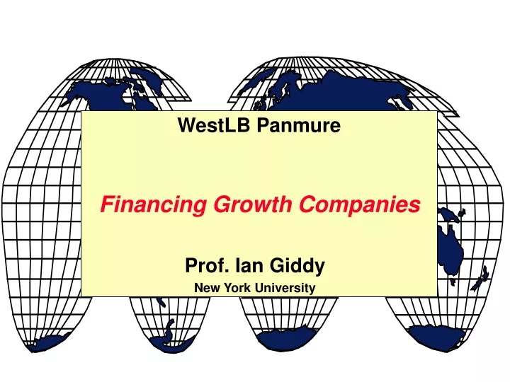 financing growth companies