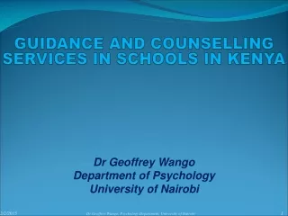 GUIDANCE AND COUNSELLING SERVICES IN SCHOOLS IN KENYA