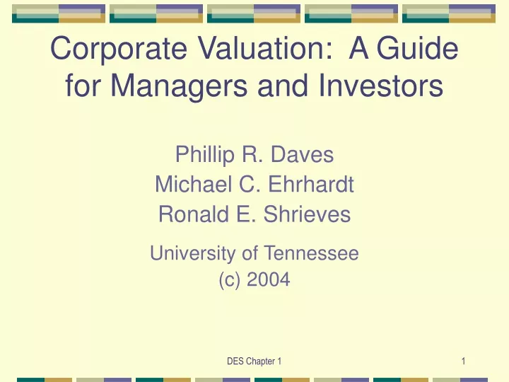 corporate valuation a guide for managers and investors