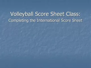 Volleyball Score Sheet Class: