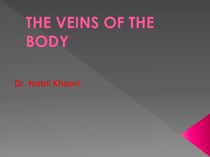 the veins of the body