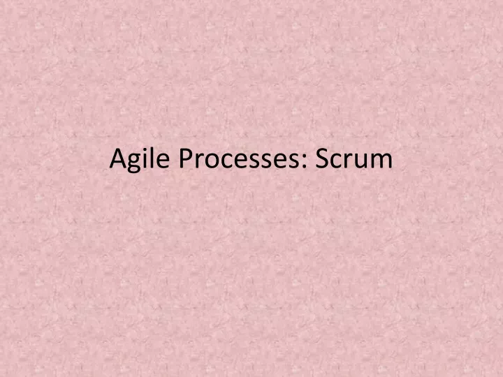 agile processes scrum