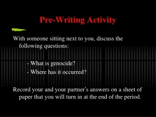 Pre-Writing Activity