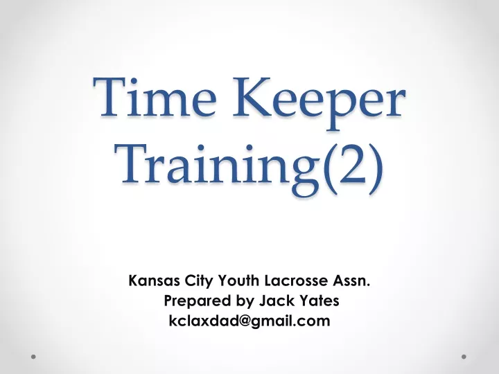 time keeper training 2